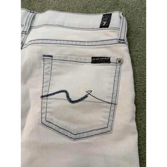 Vintage Seven 7 For All Mankind Jeans Sz 26 White Light Blue Bootcut Flare - Picture 7 of 9